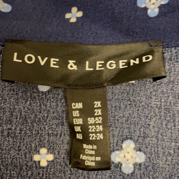 Love & Legend Button Down Blouse Size 2X - Picture 5 of 7